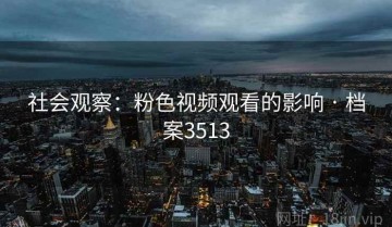 社会观察：粉色视频观看的影响 · 档案3513