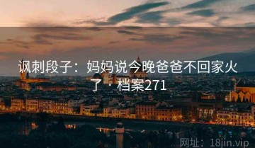 讽刺段子：妈妈说今晚爸爸不回家火了 · 档案271