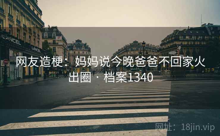 网友造梗：妈妈说今晚爸爸不回家火出圈 · 档案1340